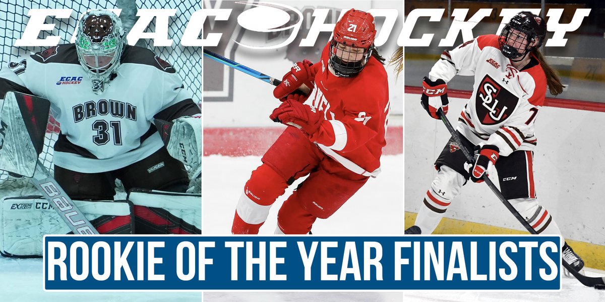 ROOKIE OF THE YEAR FINALISTS.

Congratulations to Kaley Doyle, Lily Delianedis, and Abby Hustler on outstanding first seasons in #ECACHockey ‼️

🔗 bit.ly/3IhIG3A