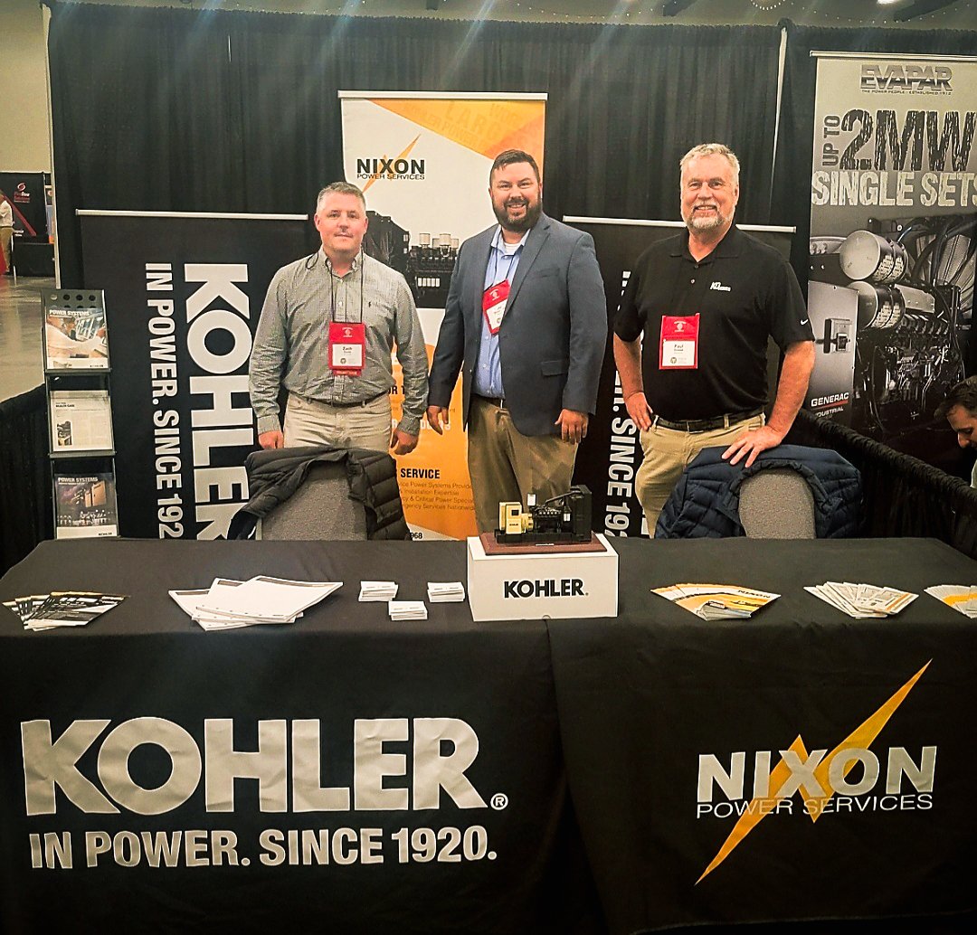 Team members Jay Elmore, Zachary Davis &amp; Paul Grebel are representing <a href="/Nixon_Power/">Nixon Power Services</a> today at the Kentucky Society of Healthcare Engineers Coalition Conference.

Stop by booth #5 located in the Owensboro Convention Center to learn about @KOHLERPower #generators.