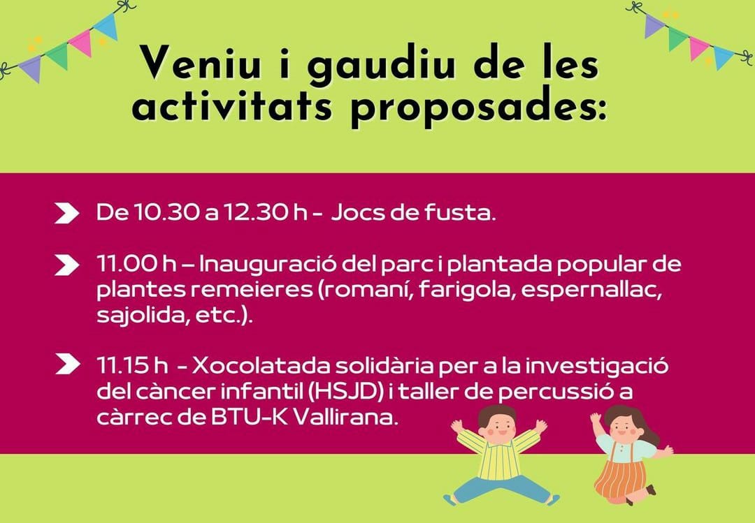 BtuKValli's tweet photo. Vine el diumenge 27 de febrer a la inauguració del Parc de La Pinatella i gaudeix de la 5ª XOCOLATADA SOLIDÀRIA Per la investigació del càncer infantil https://t.co/MHckGXEmbO