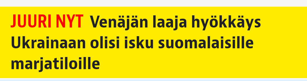 VKykkanen's tweet photo. Ai ei muka kohdistu Suomeen minkäänlaista uhkaa? #Ukraina #marjatilat #juurinyt https://t.co/CVkeopToKL