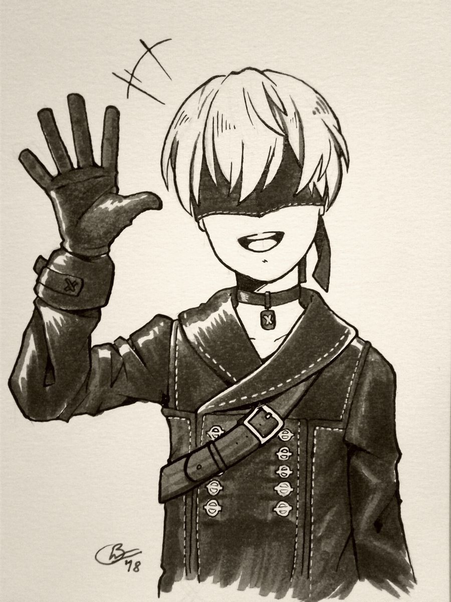 Some ink drawings too!! #NieRAutomata #ニーアオートマタ 