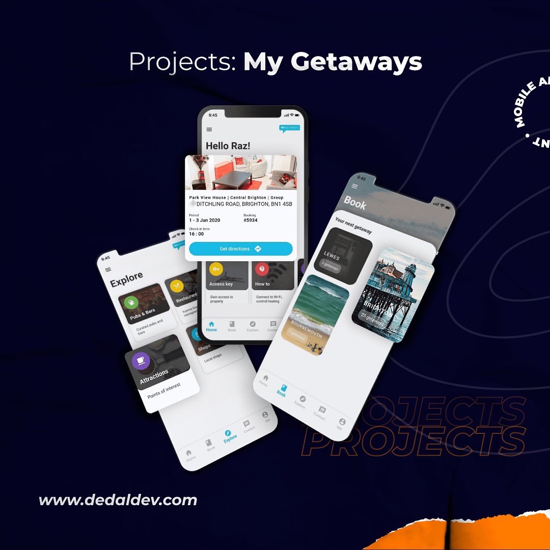 dedal_dev's tweet photo. The application provides access to leased real estate, through the My Getaways agency, based in Brighton. 

The app itself gives suggestions on where to go near real estate, pubs, bars, landmarks. 

#app #apps #travelapp #flutter #appdevelopment https://t.co/AHSmkbZt06