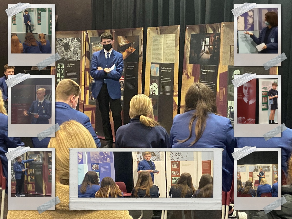 HighfieldLA's tweet photo. Today our @AnneFrankTrust  ambassadors presented the History for Today tour to year 7. They aim to educate their peers about the roots and consequences of prejudice and discrimination in the hope that they inspire people to #BeTheirBest &amp; spread a culture of kindness and respect. https://t.co/qvXY34yAaf