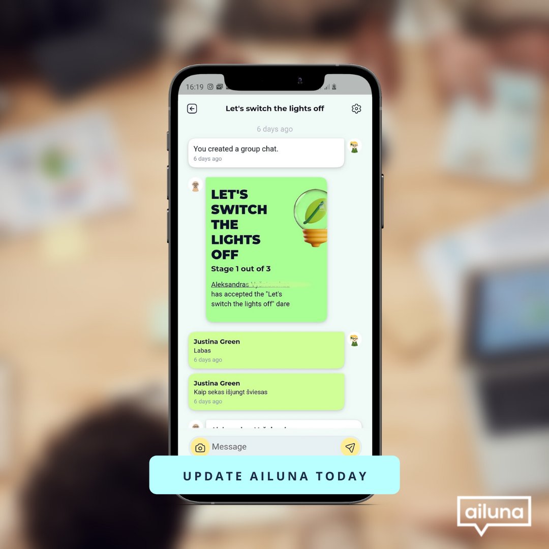AilunaCommunity's tweet photo. APP UPDATE! Go to your app store, find Ailuna and update the app - from now on you can conquer dares in a team! Download👉https://t.co/opIC6M3qWn
#downloadapp #consciousbrand #sustainablefuture #appsforgood #sustainabilityapp #habitbuildingapp #reducewasteliving https://t.co/IKjwgZ4C5o
