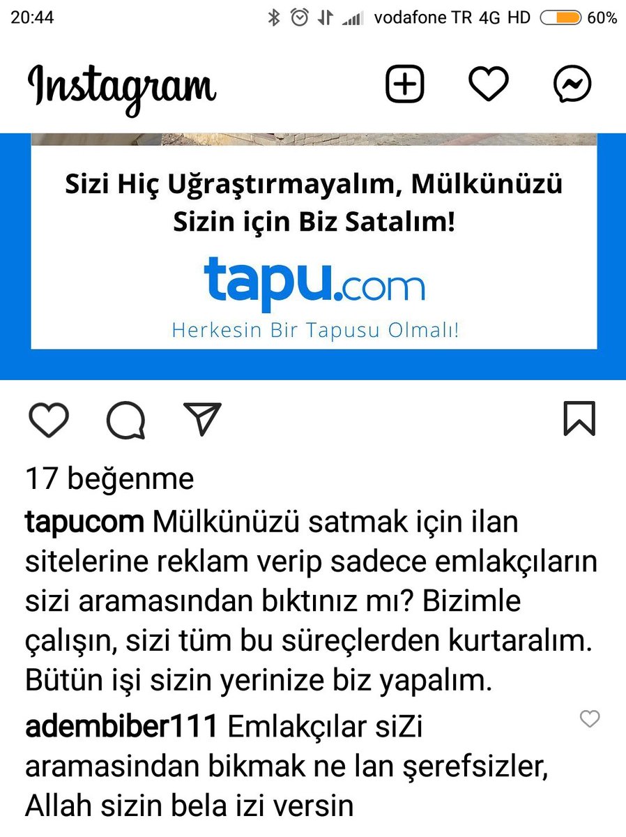 EytAdem2's tweet photo. Tapucom. Kendine gel . Emlak camiasını kötülemeye çalışmayın serefsizligin gereği yok https://t.co/qvOy0hB53s