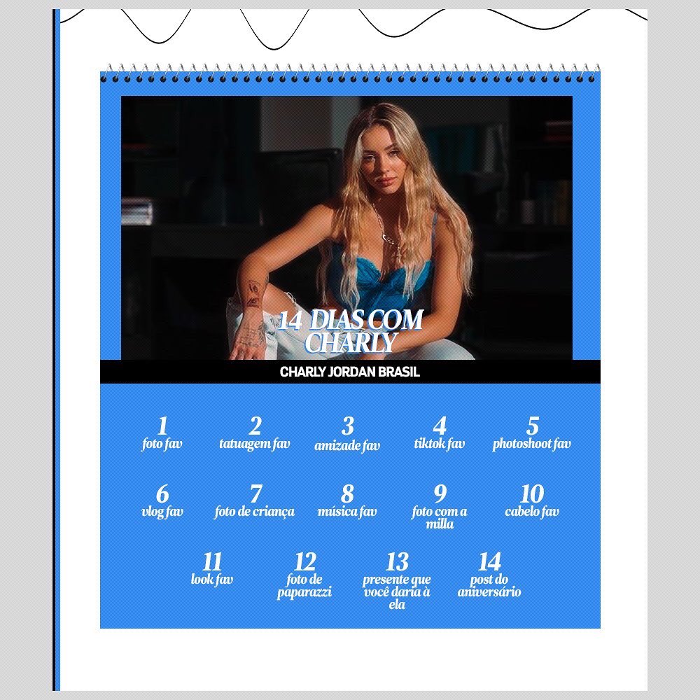 charlyjordanbr's tweet photo. PROJETO: 14 Dias Com Charly ! 🎂 Participe da comemoração do aniversário da nossa loirinha. 

Durante quatorze dias consecutivos, começando amanhã (24), poste a sua foto favorita vídeo seguindo a classificação. Use a tag #14DiasComCharly e iremos dar RT diariamente em alguns. 🤍 https://t.co/BW625c3L9Y