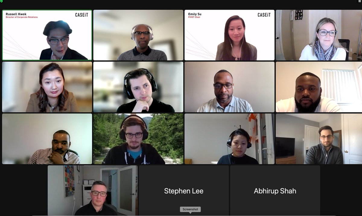 MeetMrStewart's tweet photo. Just wrapped up doing a fireside chat with Stephen Lee, @taslimokunola &amp; Stephen To as well as several coffee chats with the #CaseIT student competitors. 💚their energy. Thx 🙏🏾 again to my colleagues Dion + Don  for jumping on this opportunity to engage. Much appreciated. 🙌🏾 https://t.co/e4rWaHdFyy