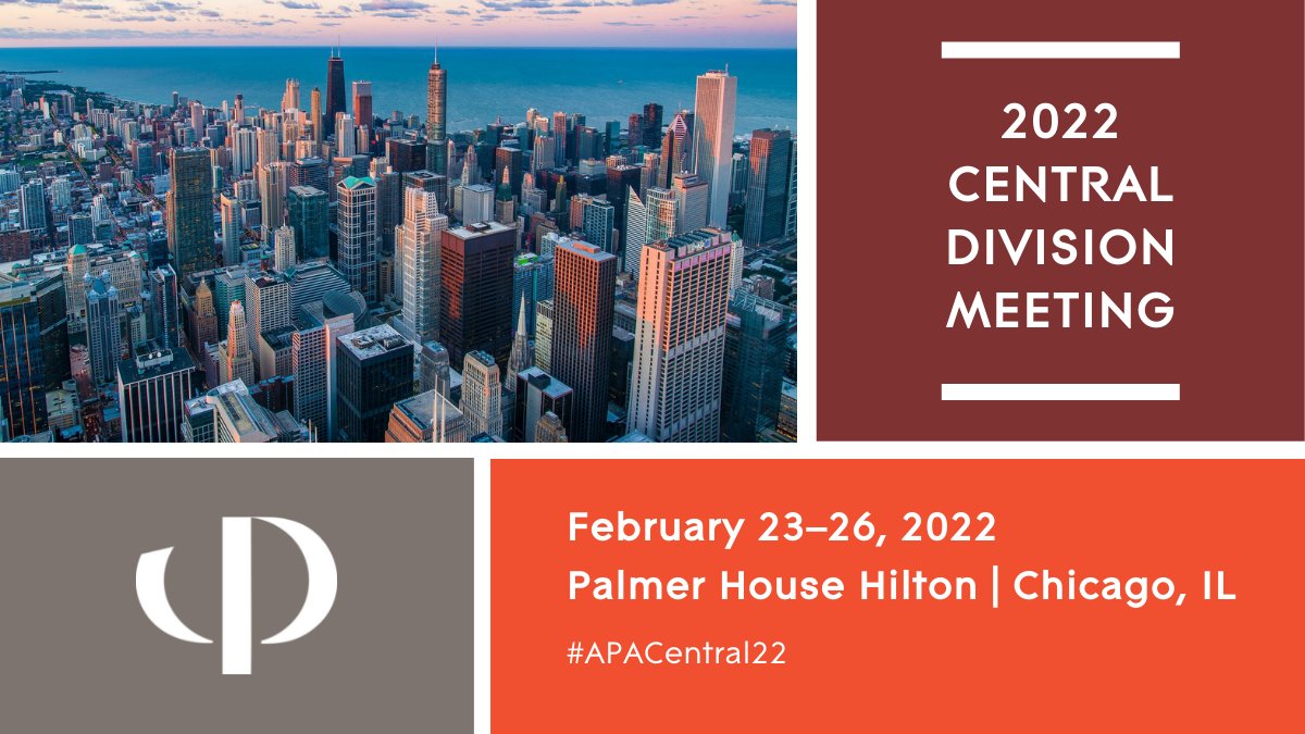 American Philosophical Association (@apaphilosophy) on Twitter photo The 2022 <a href="/APA_Central/">APA Central Division</a> meeting starts today in Chicago! Register online here or at the registration desk: apaonline.org/event/2022Cent… #APACentral22 The 2022 <a href="/APA_Central/">APA Central Division</a> meeting starts today in Chicago! Register online here or at the registration desk: apaonline.org/event/2022Cent… #APACentral22