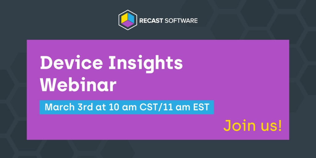 RecastSoftware's tweet image. Join us on March 3rd for the second of four deep dives into #RightClickTools’ dashboards and automation platform. Make improving your environment’s security and compliance levels a priority this year! ow.ly/4B5A50HVWsm #ConfigMgr #MEMCM #MECM #SCCM #EndpointInsights