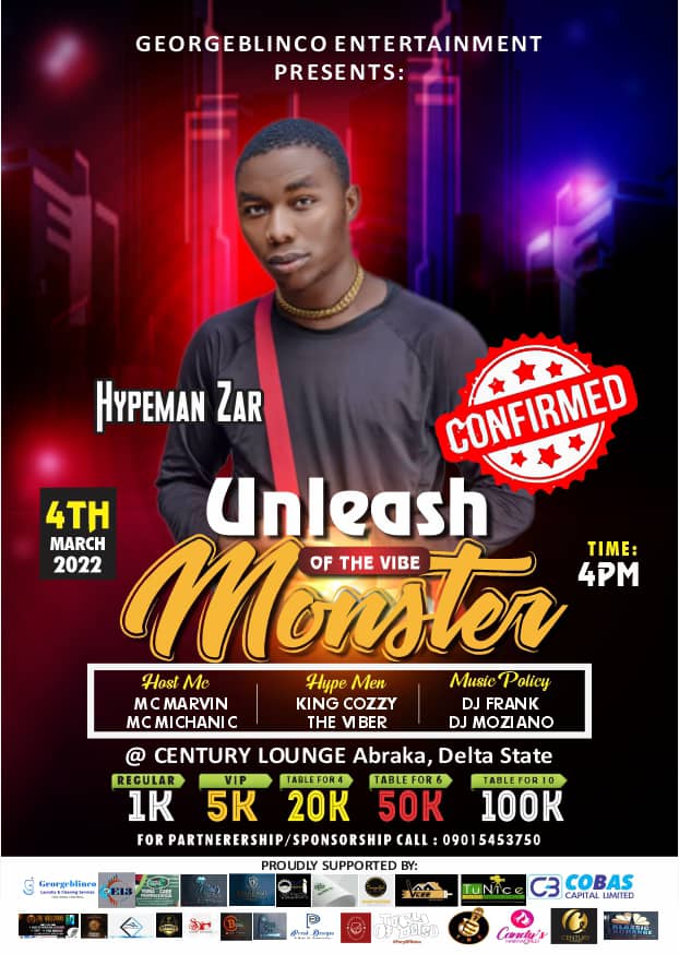 HypemanZar's tweet photo. Go get your tickets let's ball together in a grand style @abraka_delsu #vibe #emmyblaq #tickets #kfhotelsabraka #Laycon𓃵 #davido #auchi #Wizkid #Tweet https://t.co/SCPDjkn1oU