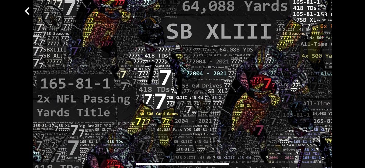 SearchFantasy's tweet photo. https://t.co/ten1b7tcot @opensea 114 NFTs depicting the stats of the Steeler all time great QB, there are too many stats to put in 1 NFT https://t.co/nCji8FtWVZ