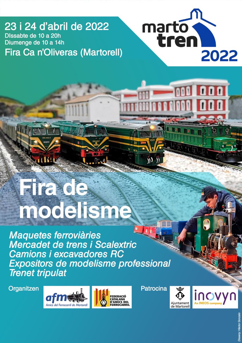 Després de 3 anys tornem amb moltes novetats, us presentem el cartell de la fira Martotren els propers 23 i 24 d'abril a Martorell