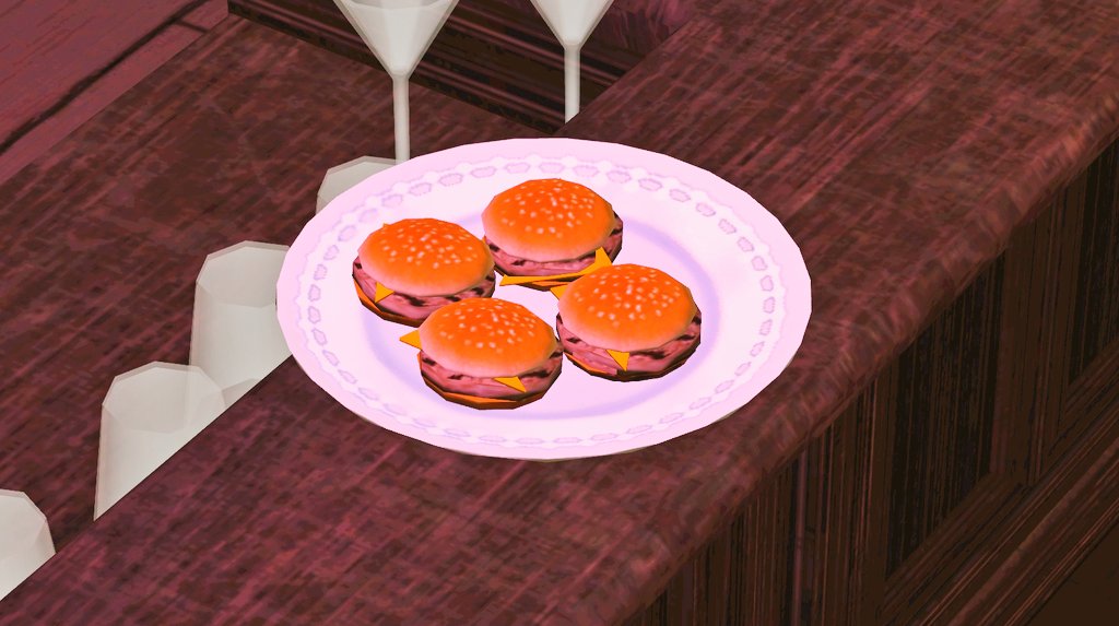LowPolly's tweet photo. Sims 3 - cheeseburgers (2009) https://t.co/a776Wh1038