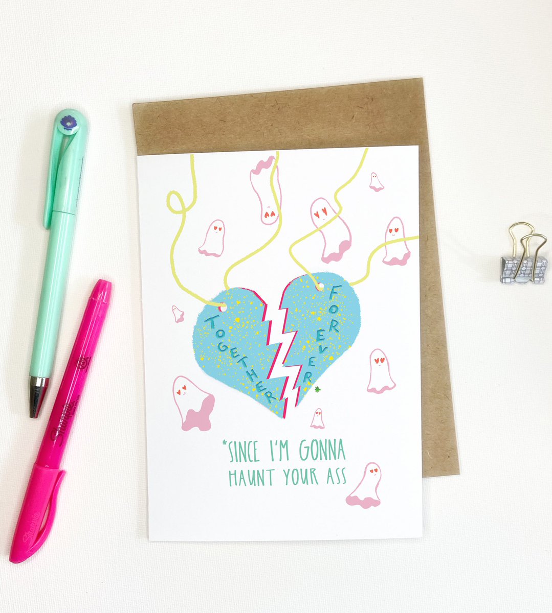 There is forever and then there is FOREVER (because you can’t compete with #ghostlove ) 👻🖤 #illustration #greetingcards #illustrators