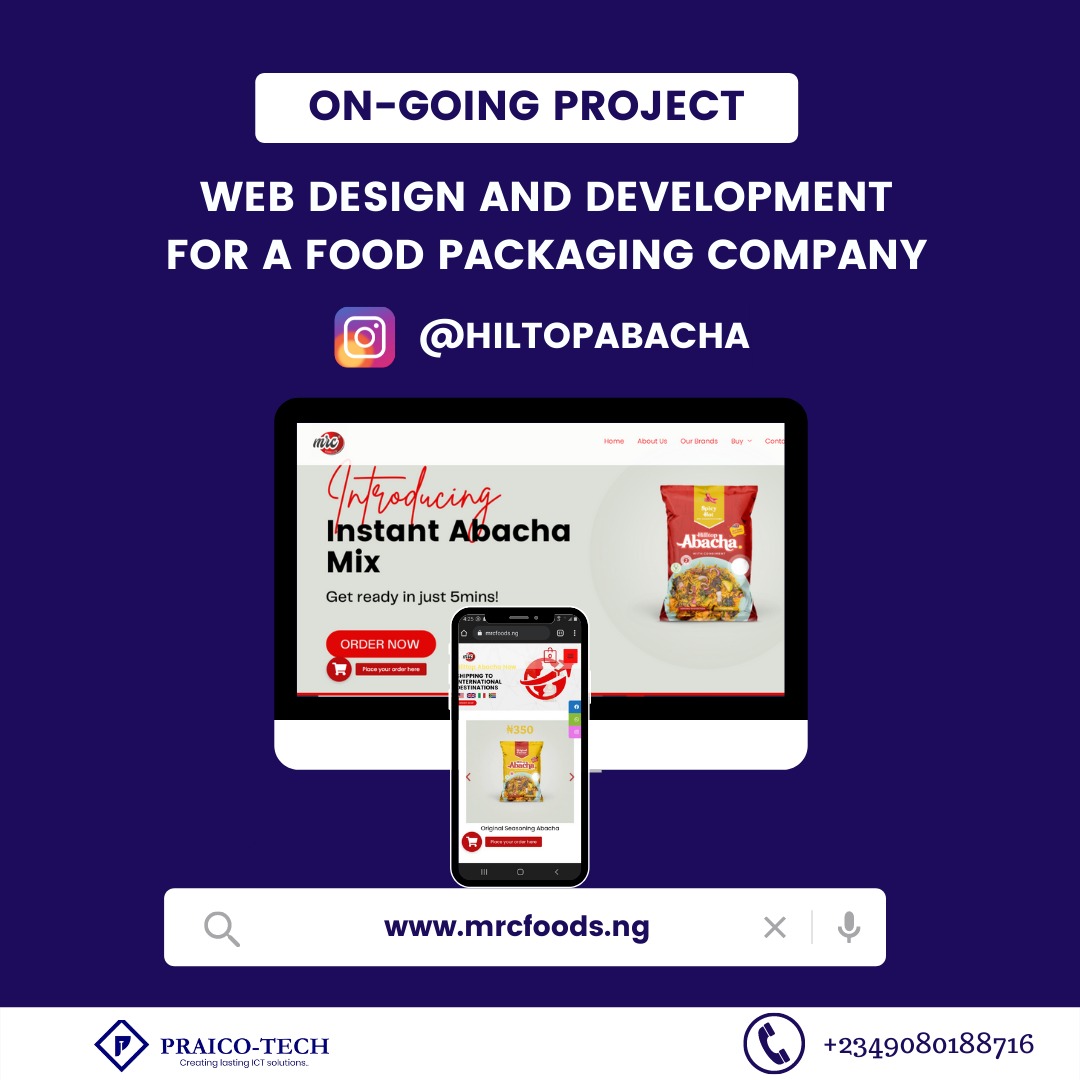PraicoTech's tweet photo. #OngoingProject

Over the last couple of months we are have been able to help @hilltopabacha  sell online via their website.

Send us a DM, Lets start that project for your business!

#PraicoTech #Webdesign #webhosting #WebDevelopment #ProcessImprovement #ProcessDigitalization https://t.co/5j2LTiXaRI