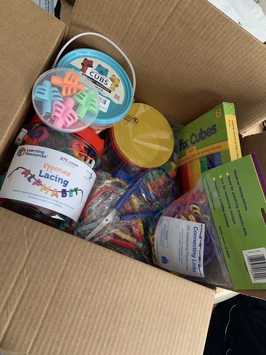 Thanks <a href="/TeachersPlus_CU/">Teachers Plus CU</a> for some amazing manipulatives and adaptive supplies for Task bins! My kids love completing hands on activities, working on their fine motor skills and have been growing their independence more and more every day! 🤘🏼🥳⭐️