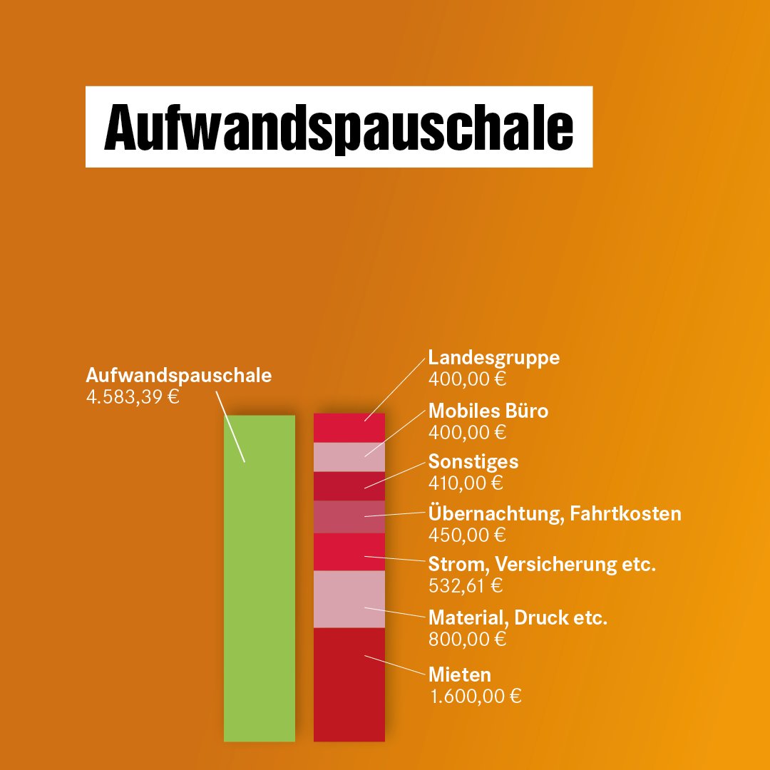 Ein Diagramm, was was die Einnahmen und Ausgaben aus der Aufwandspauschale zeigt. Der Inhalt des Diagramms findet sich in Text- und Tabellen-Form auf der verlinkten Webseite.