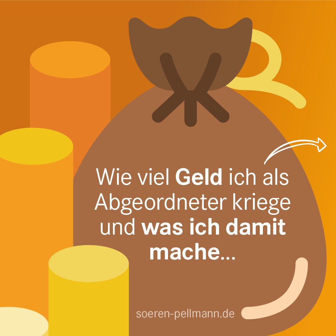 Ein Geldsack mit dem Text „Wie viel Geld ich als Abgeordneter kriege und was ich damit mache...“