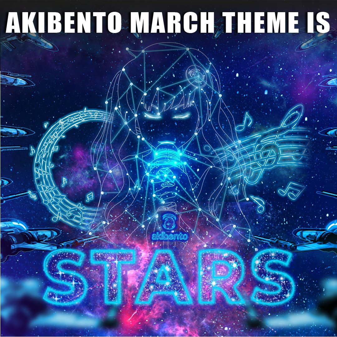 akibento's tweet photo. #Akibento MARCH theme is #STARS! We’re heading to space and going to perform up in the night sky. Featuring items from #CowboyBebop and #CaroleandTuesday! Sign up Today! https://t.co/EAQxqgtIRL