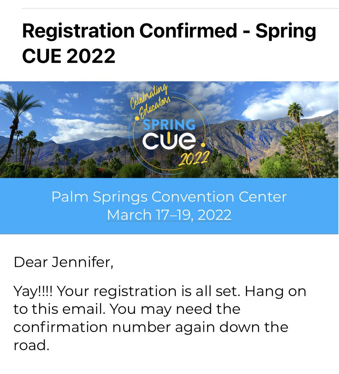 PassionateEDU's tweet photo. SUPER excited to receive my confirmation for #SpringCUE2022! @cueinc @CoachellaCUE #WeAreCUE https://t.co/s3bHRNidk7