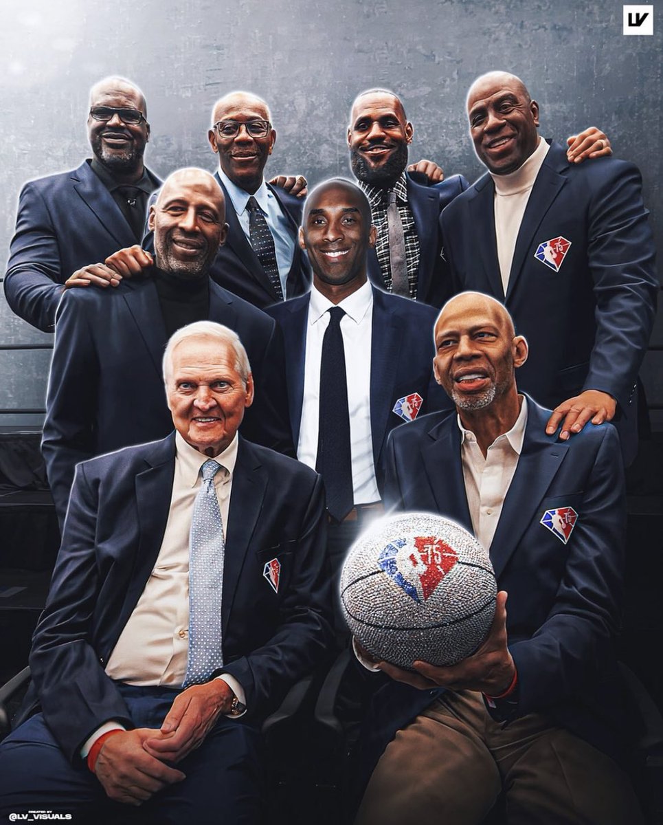 kobemurals's tweet photo. The Lakers members of the NBA’s 75th Anniversary Team, with Kobe 🙏

Designed by lv_visuals https://t.co/VR4mEvWbqp