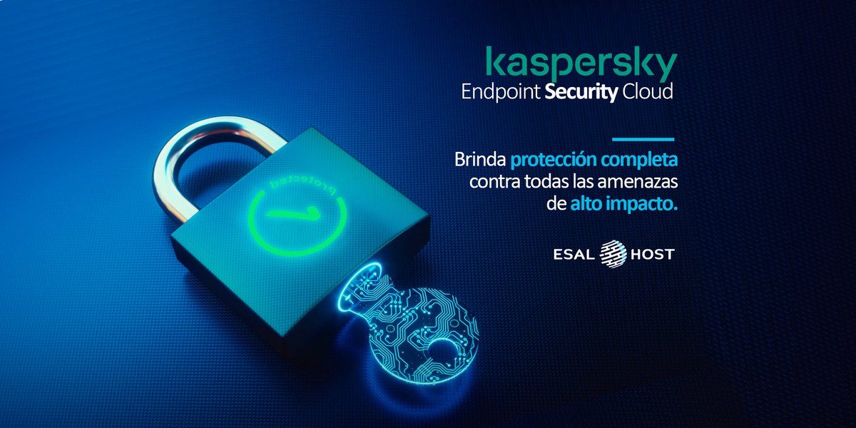 esalhost's tweet photo. #KasperskyEndpointSecurityCloud,  brinda #ProteccionCompleta contra todas las #amenazas de alto impacto 🚀🔒
.
. 
🚀https://t.co/Km8HOrlbW4
☎️+503 2512-7888
📲+503 7616-0198
📬 ventas@esalhost.com   
.
.
.
#kasperskyEndpoint #ciberseguridadPymes #AntivirusServidor https://t.co/HXd1o6BWdI