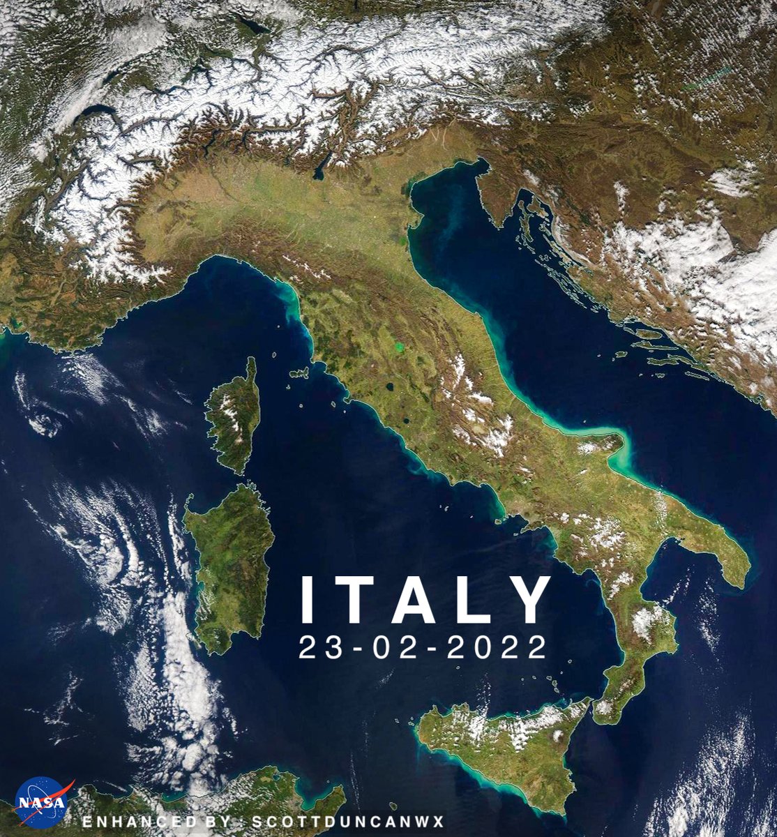 Italy 🇮🇹 simply stunning from space today.

The most distinct country shape in the world.