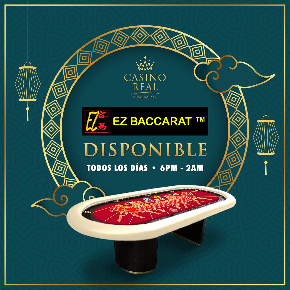CasinoRealPR's tweet photo. Recuerda que tenemos disponible la mesa de #EZBaccarat, con sus side bets: #Dragon7🐉 y #Panda8🐼, aquí en Casino Real todos los días de 6PM a 2AM.
¡Ven a probar tu suerte con nosotros!
#CasinoReal #TuCasinoIdeal #juegosdemesas #baccarat #CaguasPR🇵🇷 https://t.co/GWhA39446Z