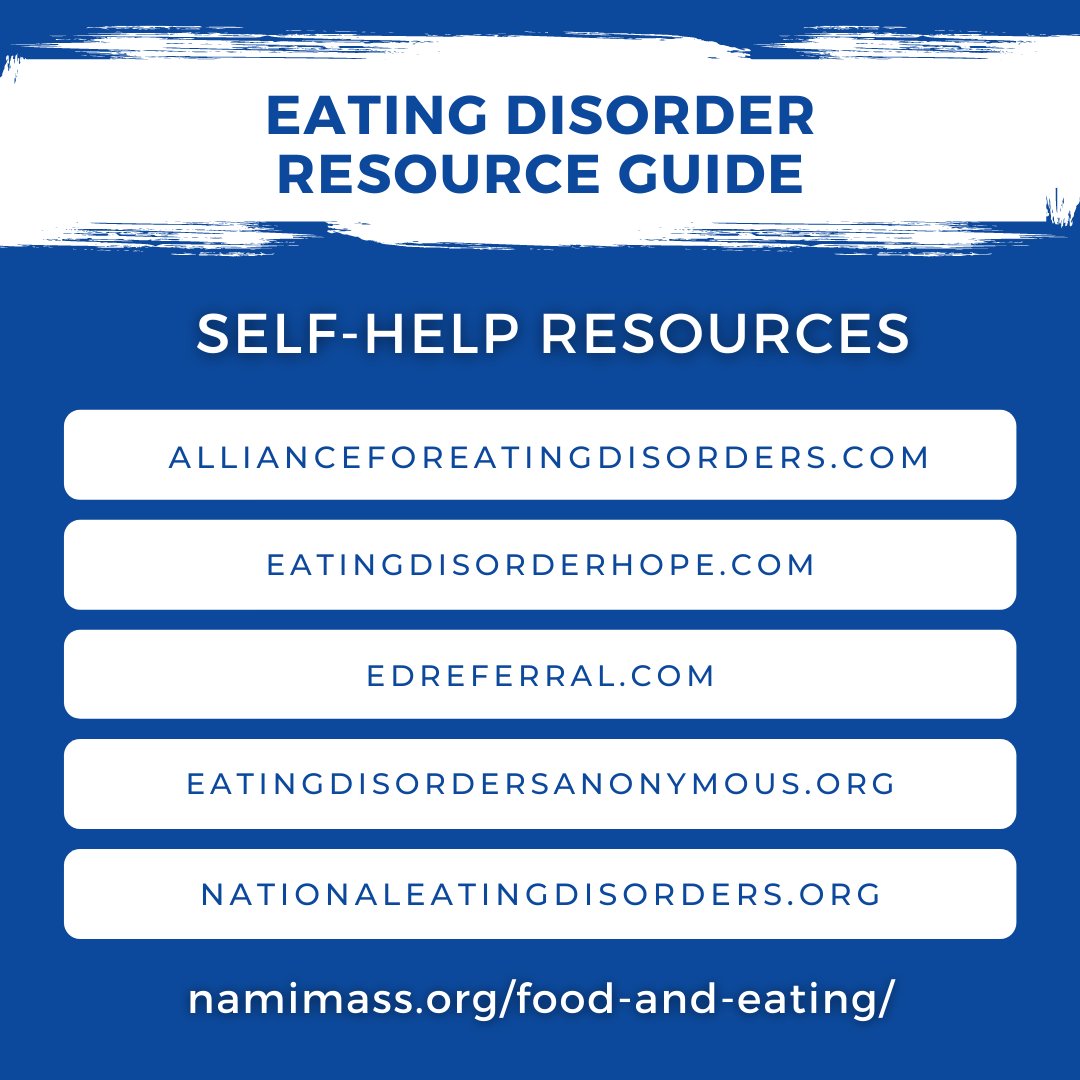 It's #NationalEatingDisordersAwarenessWeek and we are so excited to publish our first #NAMIMassResourceGuide! This guide offers resources and links to help those dealing with an #EatingDisorder or those in #EatingDisorderRecovery. Visit namimass.org/food-and-eatin… to learn more.