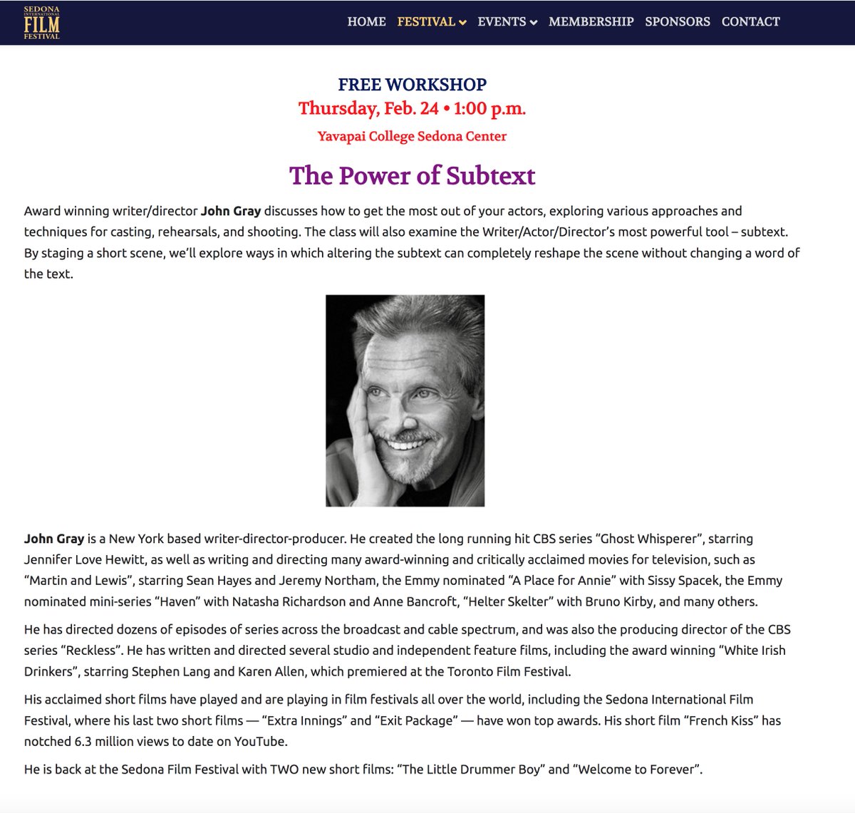 JThomasGray's tweet image. Calling all aspiring/beginning directors if you're at the Sedona Film Festival - check out this #directingworkshop @FilmFestSedona Thurs 2/24 at @YavapaiCollege Sedona Campus @JThomasGray @MelissaJPeltier