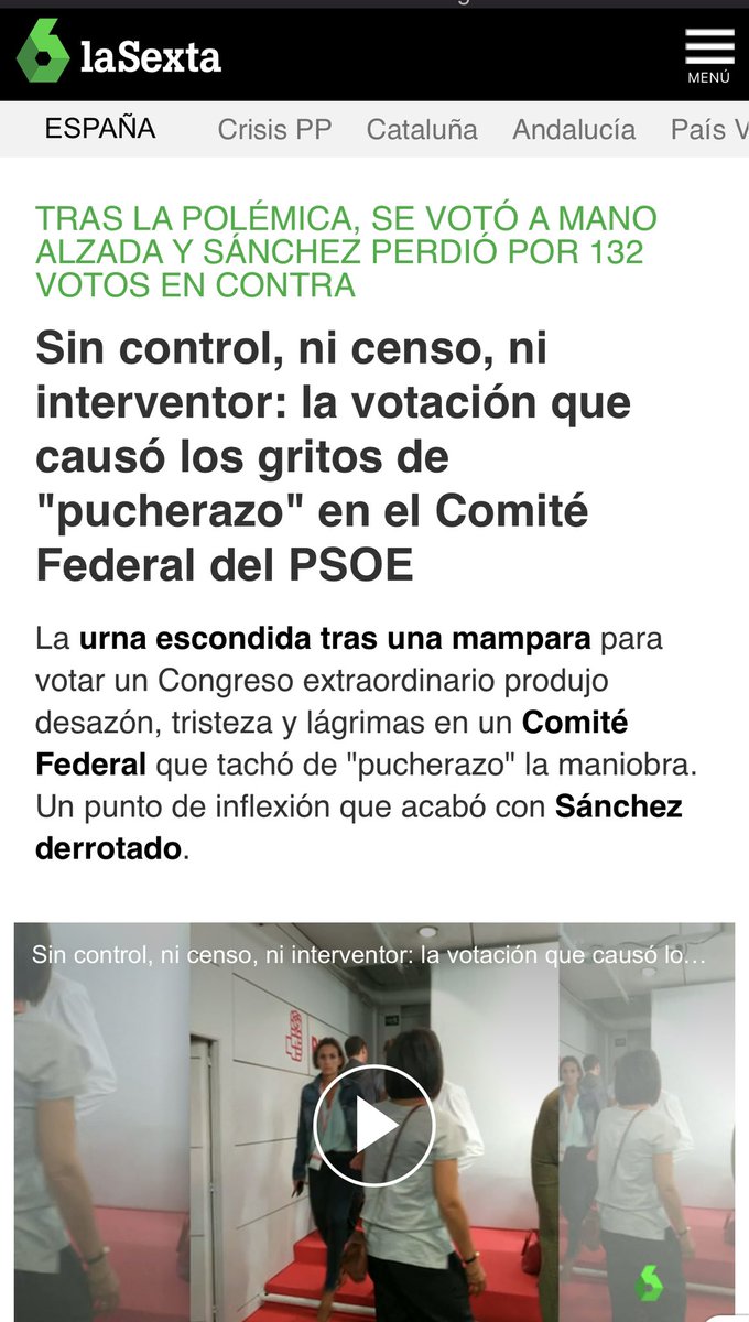 rosadiezglez's tweet photo. Alguien debiera recordar a @sanchezcastejon q carece de la más mínima legitimidad para dar lecciones de honorabilidad. Aquí las imágenes de su fallido pucherazo (urnas escondidas tras una cortina, ausencia de censo) en el Comité Federal. https://t.co/i38bY7Svre https://t.co/Fyyu8nAvFD