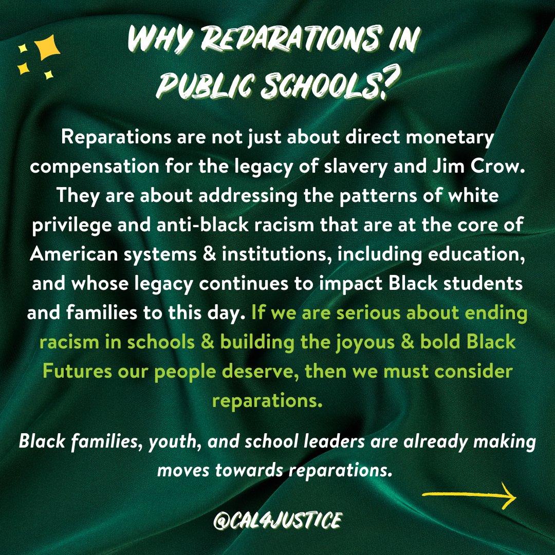 So, what is the role of reparations in #EducationJustice?