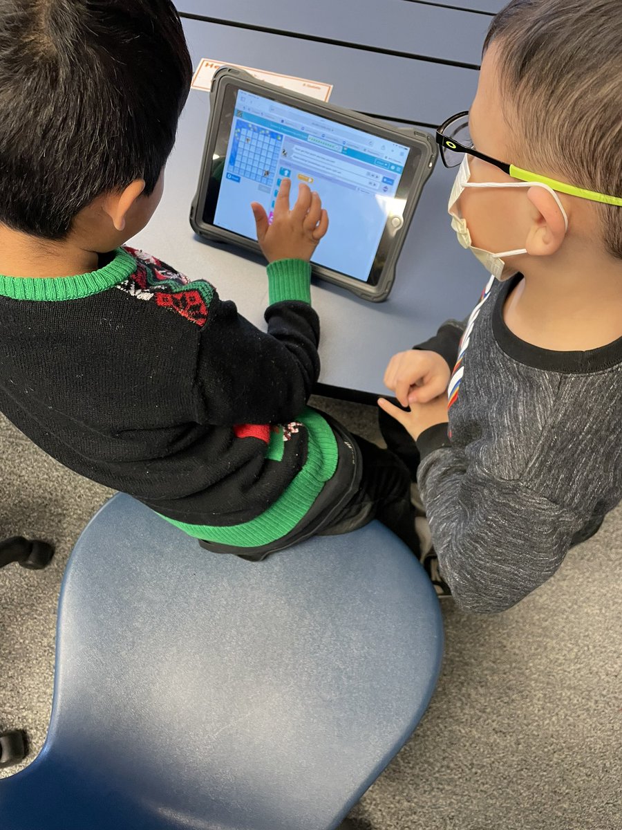 Kindergarten is loving coding! Pair programming is helping them learn to communicate and show empathy #wvunited