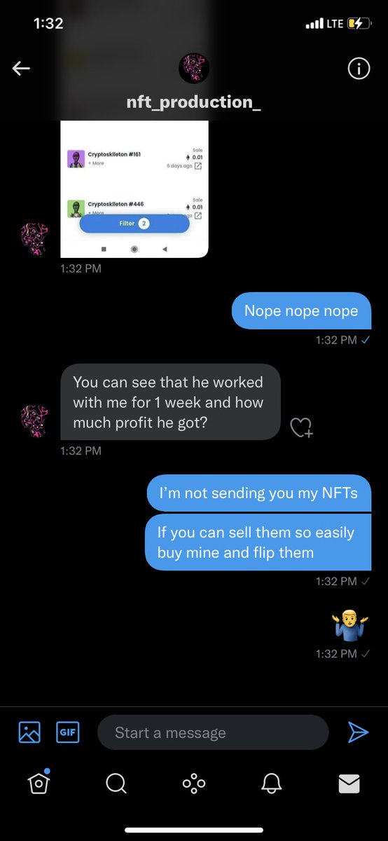 Su_do_Nymm's tweet photo. Be very careful, I shouldn’t have to say this, but don’t give your #NFTs to anyone who says they can flip them. #NFTScammers #NFTCommunity #NFTs #BoyCottNFTScammers. 

We need to start calling these people out. To protect the Community. The community could make an impact in days. https://t.co/YLDKa7bVup