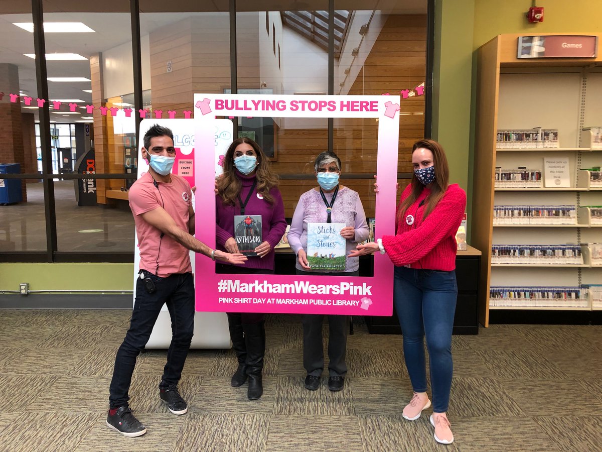 markhamlibrary's tweet photo. Together we can end bullying!
#pinkshirtday #markhampubliclibrary https://t.co/l6HLKr5Q9u