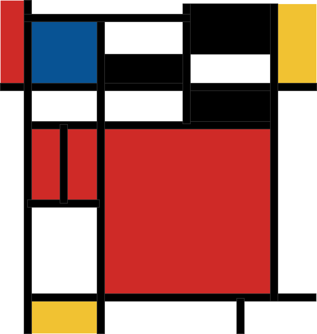 pnittenberg's tweet photo. Schurig Art Group had homework: Create the Coffee Mug, in the style of an artist of your choice. 
I use Balsamiq Wireframes software to style Mondrian. https://t.co/p31nW3TkZH