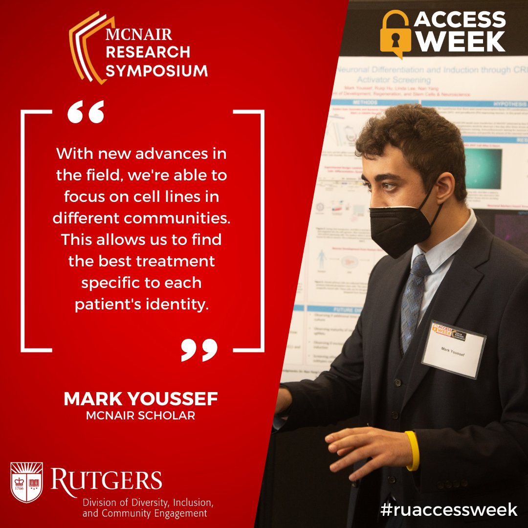 RUDiversity's tweet photo. Check out some of the brilliant findings from our McNair scholars! #RonaldEMcNairScholarsProgram #ruaccessweek
There's still time to register for Access Week events! Learn more and sign up here: https://t.co/lowvU0154m. https://t.co/8T5WLOFNBh