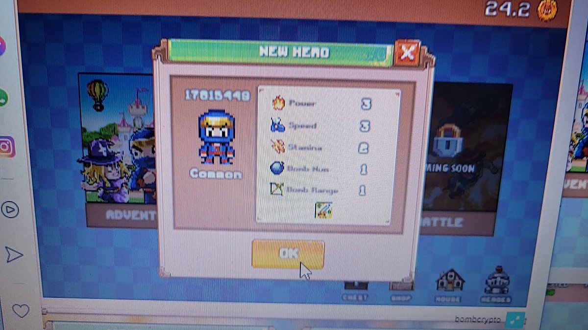 23時にガチャ引こうと思ってたのに寝落ちてしまった、、、
でもスーパーレア出たからいいかw😂
これで5垢目も15体完成💓
#Bombcrypto