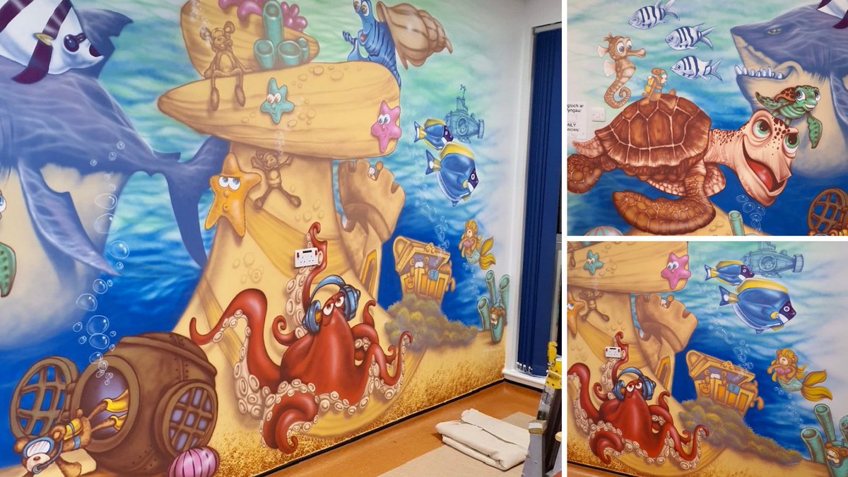NWFreemasons's tweet photo. TLC North Wales are delighted to share photos of the Children's Waiting Room, at Holywell MIU. The next stage, in March, will include the Children's Treatment Area. Val Vickers of Holywell MIU was “absolutely delighted. It will certainly enhance the Children's waiting area.” https://t.co/F6XcmVwpQF