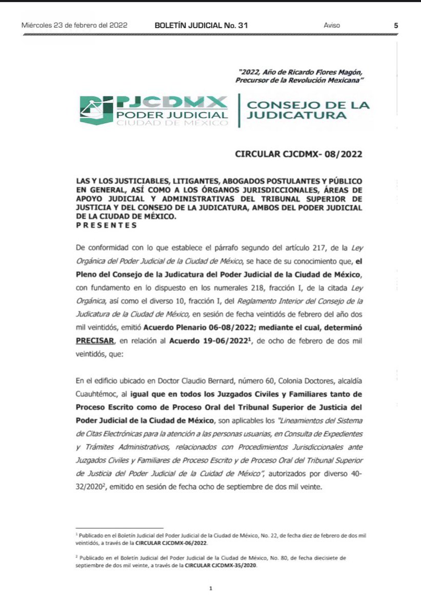 PJCDMX's tweet photo. #PorSiTeLoPerdiste Las y los integrantes del #CJCDMX determinaron precisar el Acuerdo 06-08/2022 . Lee la información completa en el Boletín Judicial: https://t.co/qlAtsoDCSv https://t.co/2mNNiz70Ju
