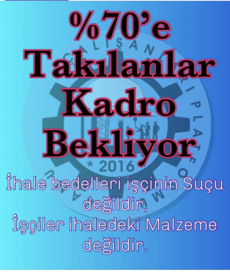 DsiSirket's tweet photo. #TaşeronGeçcekDiyoruz
👉DSİ şirket çalışanları    
👉Karayolları 
👉Hastane Hbys bilgi işlem 
👉Kitlerde  taşeron
👉Radyoloji teknisyenleri                         Ayrımsız magduriyetin son bulmasını istiyoruz sayın bakanlarimiz.@vedatbilgn @akaraismailoglu @turkiskonf https://t.co/zQWrbKFAES