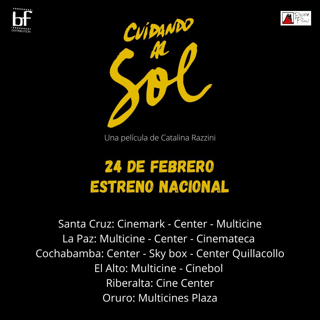 rodritsm's tweet photo. #CuidandoAlSol se estrena mañana en estos cines. Sugiero que la vean en su primera semana en cartelera. 🇧🇴 https://t.co/b6G5Ncj7a0