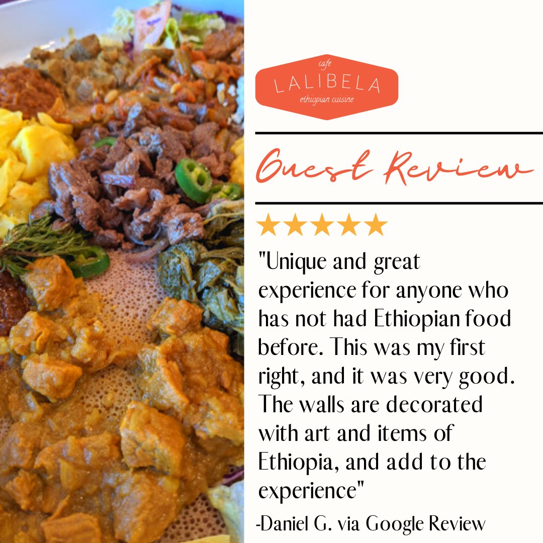 CafeLalibela's tweet photo. Thank you, Daniel, for dining with us and for taking the time to leave us this 5-star review on Google! We are so happy you enjoyed your experience and loved seeing our food through your lens !
#CafeLalibela #CustomerPicture #GoogleReview #customerreview #ethiopian https://t.co/xtCaFxAq8G