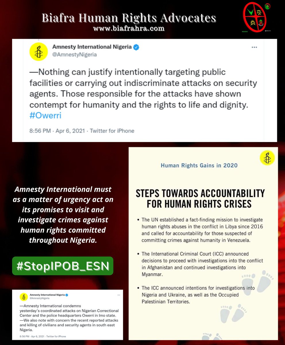 South Eastern Nigeria is gradually dying. Valuable lives and livelihoods are lost almost on a daily basis. Morbidly deplorable crimes against human rights are committed with impunity. The Nigerian state is culpable. #IPOB_ESN is culpable. @AmnestyNigeria biafrahra.com/post.php?post=…
