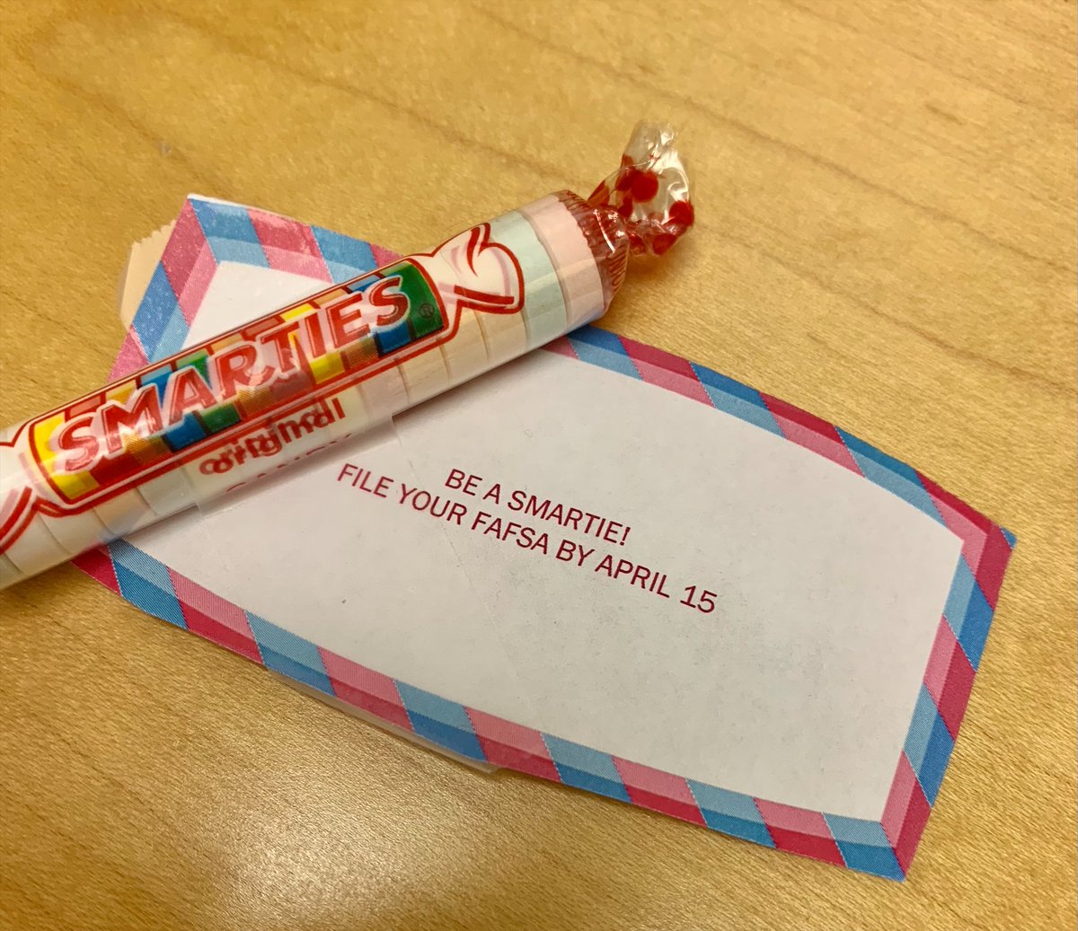 iupuiOSFS's tweet photo. Our wonderful student staff members passed these out in the Campus Center this afternoon. Stop by our office to say hi and grab some candy. #FinAidFeb

Remember to file your 2022-23 #FAFSA by April 15! https://t.co/LnbC3qppHs