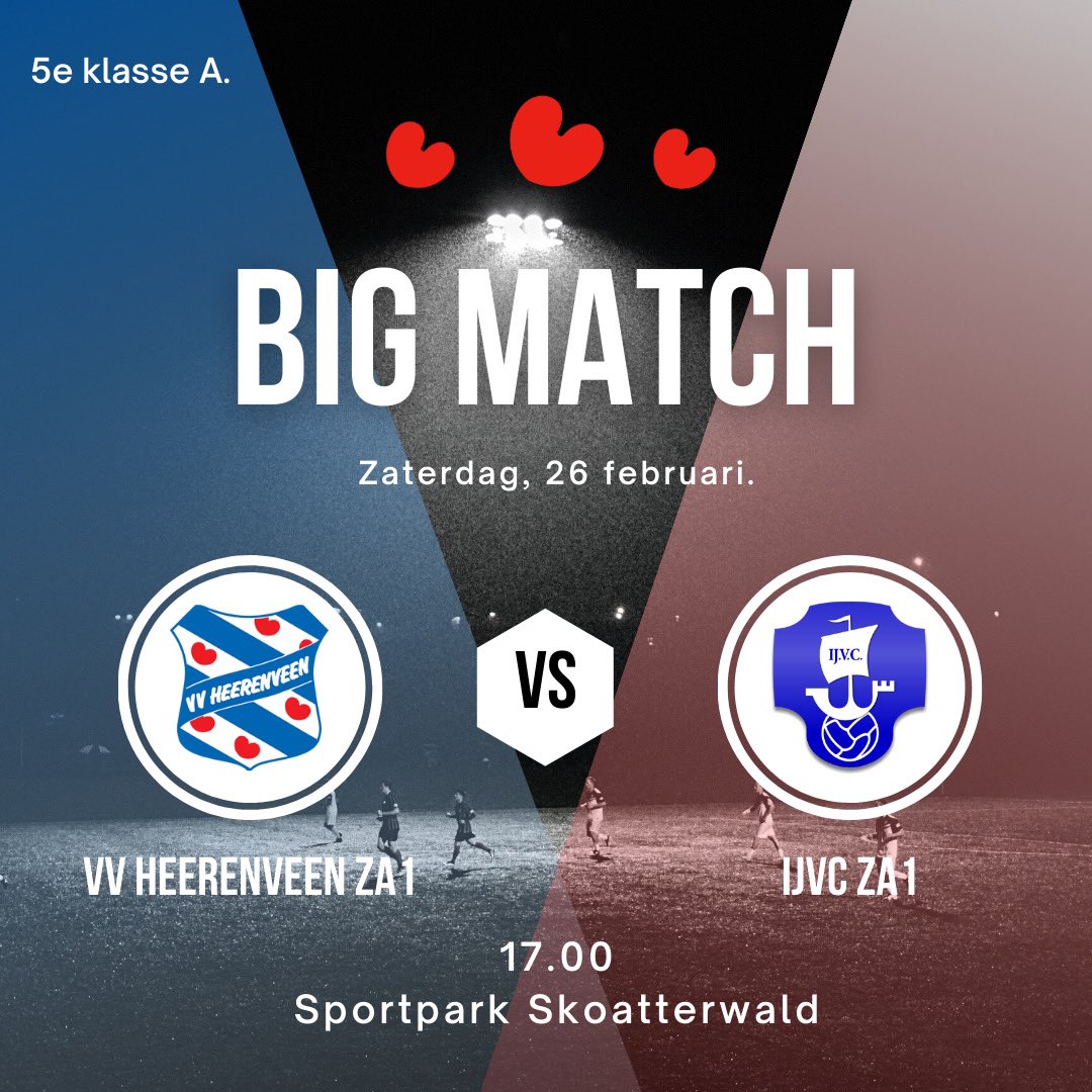 vvHeerenveenZA1's tweet photo. Steun Zaterdag 1! Aanstaande zaterdag spelen we om 17 uur op sportpark Skoatterwald, een belangrijke wedstrijd tegen IJVC. Bij deze wedstrijd kunnen we alle steun gebruiken, dus kom allen zaterdag naar het sportpark. #12deman #COYBIWAB #litjimgean #nobodylikesuswedontcare https://t.co/VD6nk8JSoN