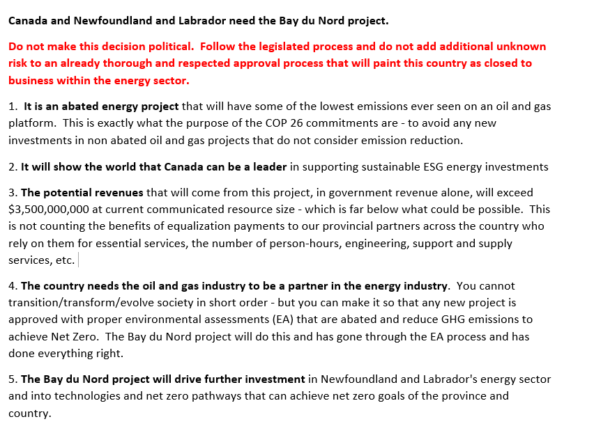 Bay du Nord is the part of the responsible and sustainable energy transformation.  <a href="/SeamusORegan/">Seamus O'Regan Jr</a> <a href="/JustinTrudeau/">Justin Trudeau</a> <a href="/ChurenceRogers/">Churence Rogers</a> <a href="/Joanne_NL/">Joanne Thompson</a> <a href="/Gudie/">Gudie Hutchings</a> <a href="/PremierofNL/">Premier of NL</a>
