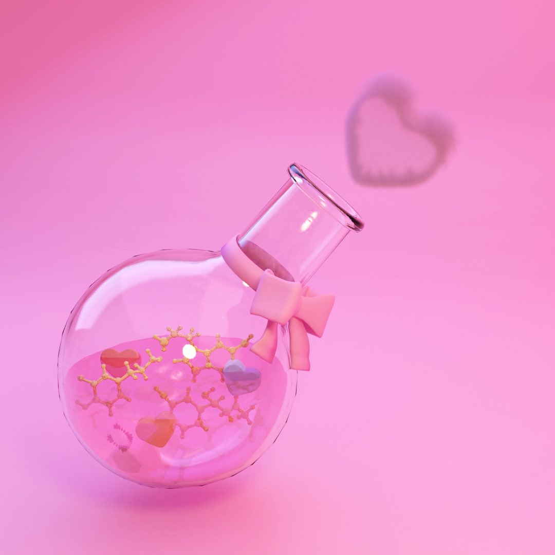 Is love in the air? Falling in love has a lot to do with chemistry. In this love potion, there are three types of molecules — the dopamine molecule, the serotonin molecule, and the adrenaline molecule. #b3d #realtimechem #sciart #scicomm #chemistry #LoveIsInTheAir #Blender3d