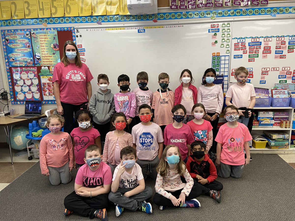 HewittsCreek's tweet photo. Way to go grade 1/2โs! Youโve got your PINK on! #PinkShirtDay2022 #HurricanesFly https://t.co/0lxZxj008a