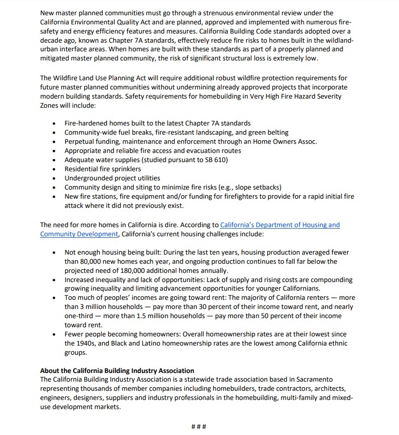 CaliforniaBIA's tweet image. Why we’re sponsoring @quirk_silva &amp;amp; @rosilicie's  #AB2705: to create more #firesafe housing stock in California to help alleviate the supply-demand mismatch and to allow more Californians to realize the dream of homeownership. bit.ly/3sZvAkV